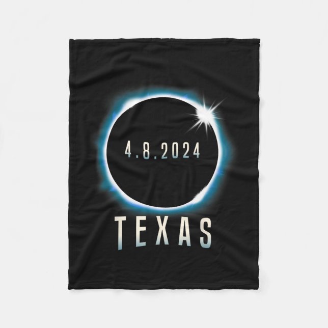 Cobertor De Velo Texas Total Solar Eclipse 2024 Blue April 8 Men Wo (Frente)