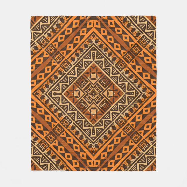 Cobertor De Velo Têxteis tribais africanos: estilo étnico. (Frente)