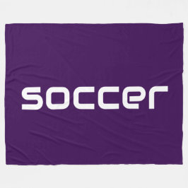 Cobertor De Velo Texto Branca Moderno do SOCCER Em Púrpura Profunda