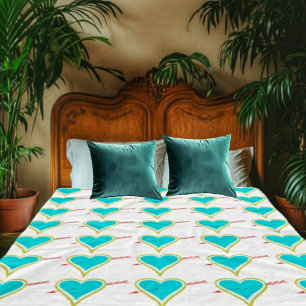 Cobertor De Velo Texto. Coração e Seta Dourada-Wht