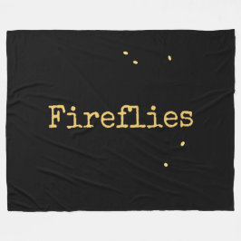 Cobertor De Velo Texto de Fireflies do Céu Negra de Verão Negra