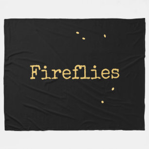 Cobertor De Velo Texto de Fireflies do Céu Negra de Verão Negra