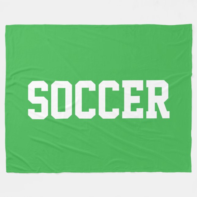 Cobertor De Velo Texto de FUTEBOL branco atlético divertido em verd (Frente (Horizontal))
