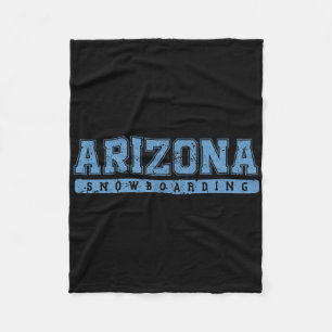 Cobertor De Velo Texto de Vintagem Azul do Céu Snowboard da arizona