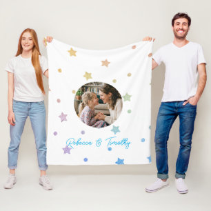 Cobertor De Velo Texto e Foto Personalizados Minimalistas