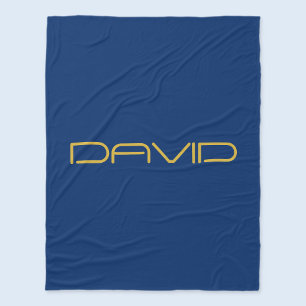 Cobertor De Velo Texto Elegante Editável Dourado e Azul Marinho