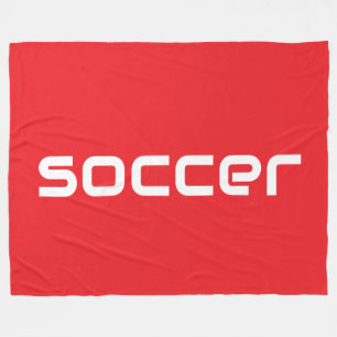 Cobertor De Velo Texto legal do SOCCER Branco Moderno em Vermelho B
