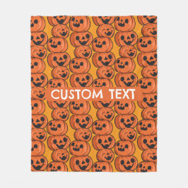 Cobertor De Velo Texto Personalizado Abóbora Feliz Halloween Person