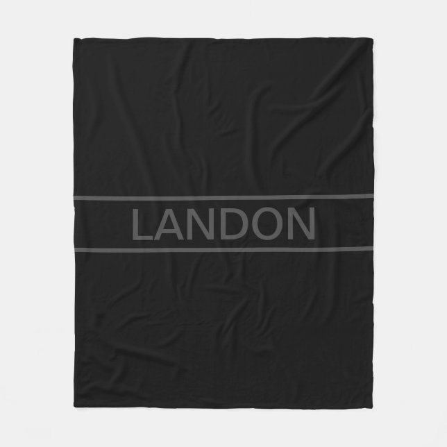 Cobertor De Velo Texto personalizável | Cinzas negras e negras mode (Frente)