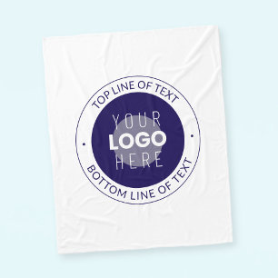 Cobertor De Velo Texto personalizável e seu logotipo   Púrpura Azul