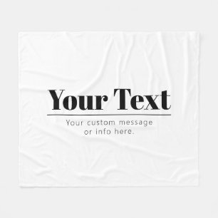 Cobertor De Velo Texto Retro-moderno Elegante Preto & Branco