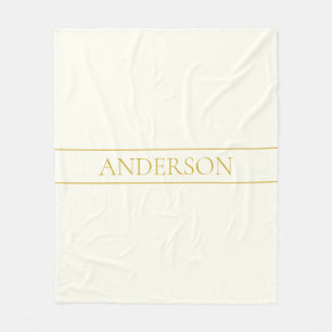 Cobertor De Velo Texto Simples Elegante Personalizável   Dourado Br