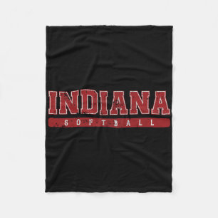 Cobertor De Velo Texto Vintage Vermelho Suave Indiana