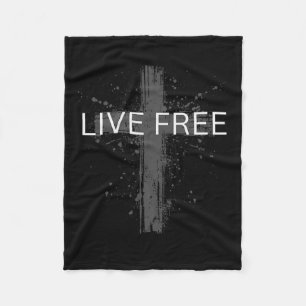 Cobertor De Velo Texto Vivo Livre Cristão, Cruz Patriótica Bandeira