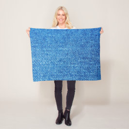 Cobertor De Velo Textura Blue Denim