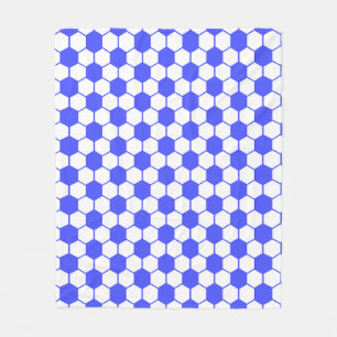 Cobertor De Velo Textura de Bola de Futebol - Branco e Azul