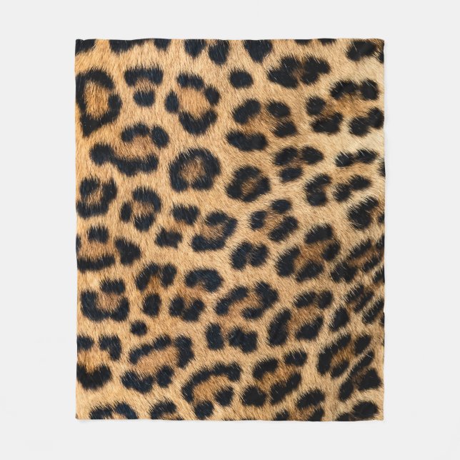 Cobertor De Velo Textura de pele de leopardo, padrão natural. (Frente)