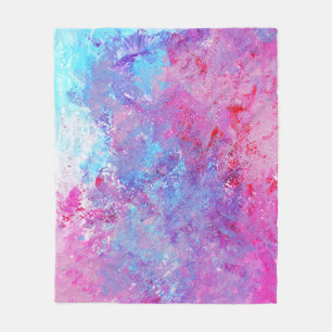 Cobertor De Velo Textura rosa-azul criativa, manchas de tinta.