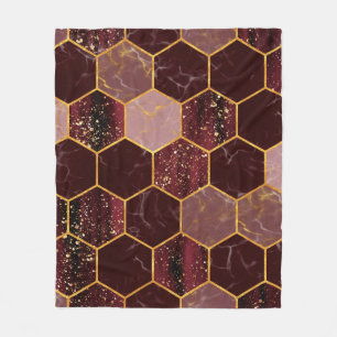 Cobertor De Velo Textura sem costura do hexágono mármore com ouro