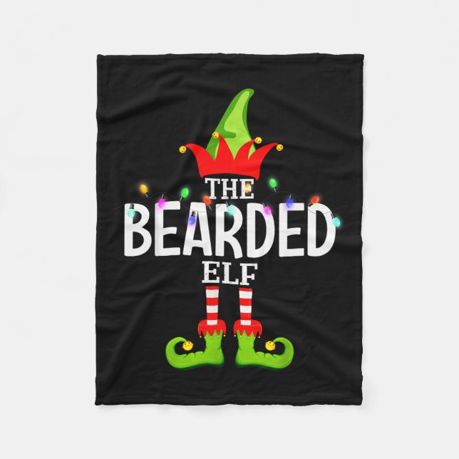 Cobertor De Velo The Bearded Elf Christmas Matching Pajamas  (Frente)