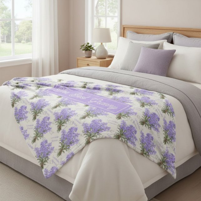 Cobertor De Velo The Best Granny Lavender Floral Cozy Fleece Blanke (Criador carregado)