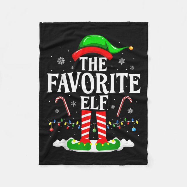 Cobertor De Velo The Favorite Elf Funny Xmas Matching Family Christ (Frente)