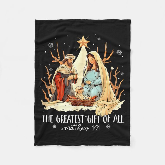 Cobertor De Velo The Greatest Gift For All Christmas Nativity Jesus (Frente)