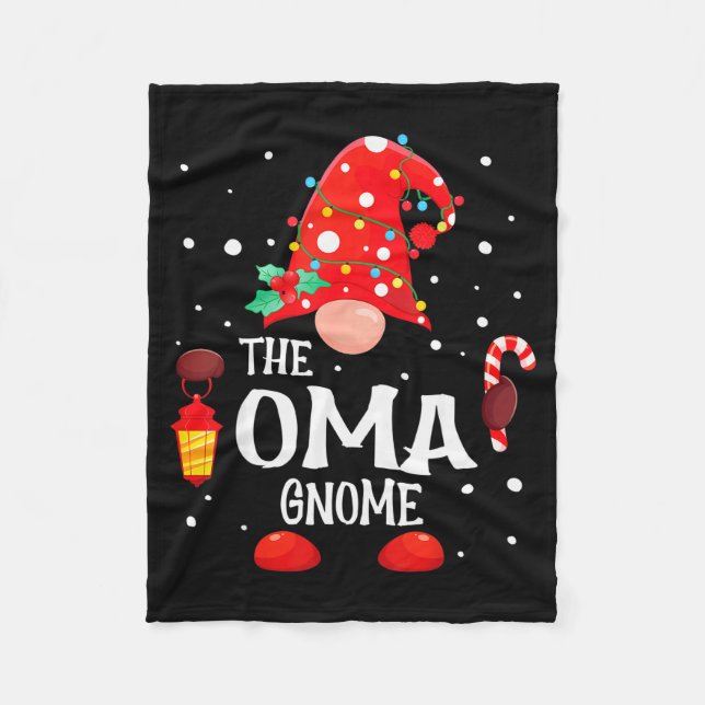 Cobertor De Velo The Oma Gnome Matching Family Christmas Gnome Paja (Frente)
