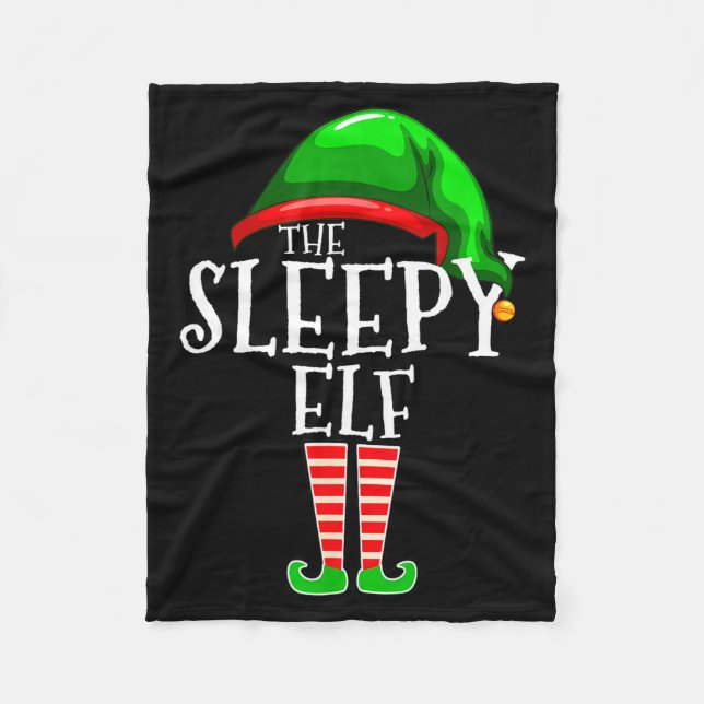 Cobertor De Velo The Sleepy Elf Group Matching Family Christmas Gif (Frente)