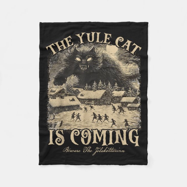 Cobertor De Velo The Yule Cat Is Coming Icelandic Christmas Cat Mom (Frente)