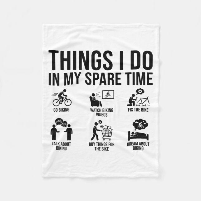 Cobertor De Velo Things I Do In My Spare Time Bicycle Cycling Lover (Frente)
