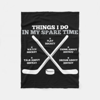 Cobertor De Velo Things I Do In My Spare Time Funny Boys Hockey Pla