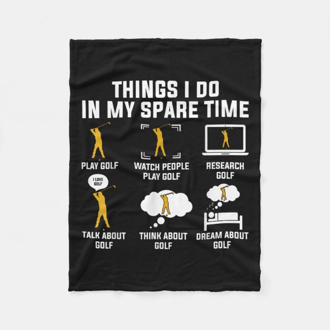 Cobertor De Velo Things I Do In My Spare Time Play Golf  (Frente)