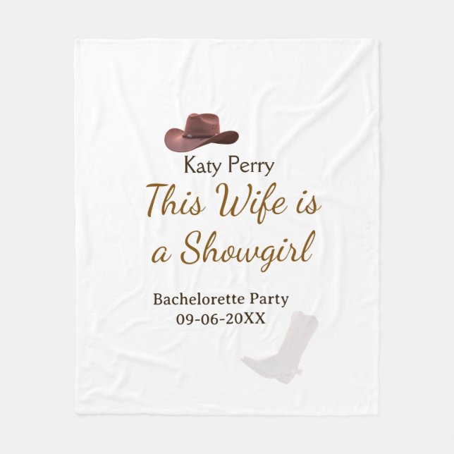 Cobertor De Velo This Wife is a showgirl bachelorette party name da (Frente)