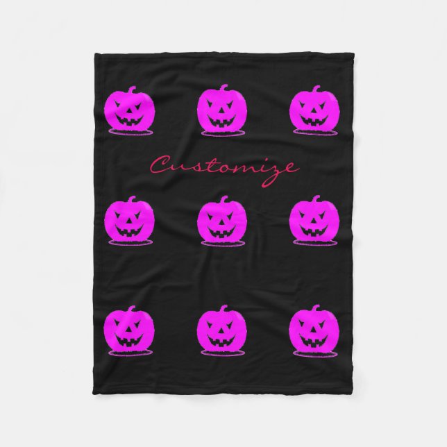 Cobertor De Velo Thunder_Cove Rosa Jack o'lantern Halloween (Frente)