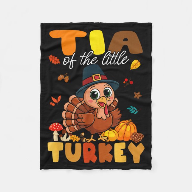 Cobertor De Velo Tia Of The Little Turkey Thanksgiving Baby Shower  (Frente)