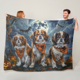 Cobertor De Velo Tibetano Spaniel Halloween Spooky