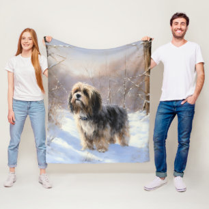 Cobertor De Velo Tibetano Terrier deixa nevar o Natal