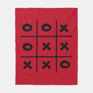 Cobertor De Velo Tic Tac Toe XO Game Holiday Red Fleece Blanket