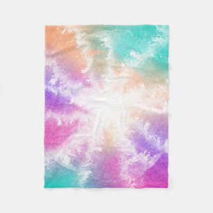 Cobertor De Velo Tie Dye Pastel Watercolor Cor Laranja Cor-de-rosa 