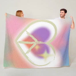 Cobertor De Velo Tie Dyed Heart Peace Sign