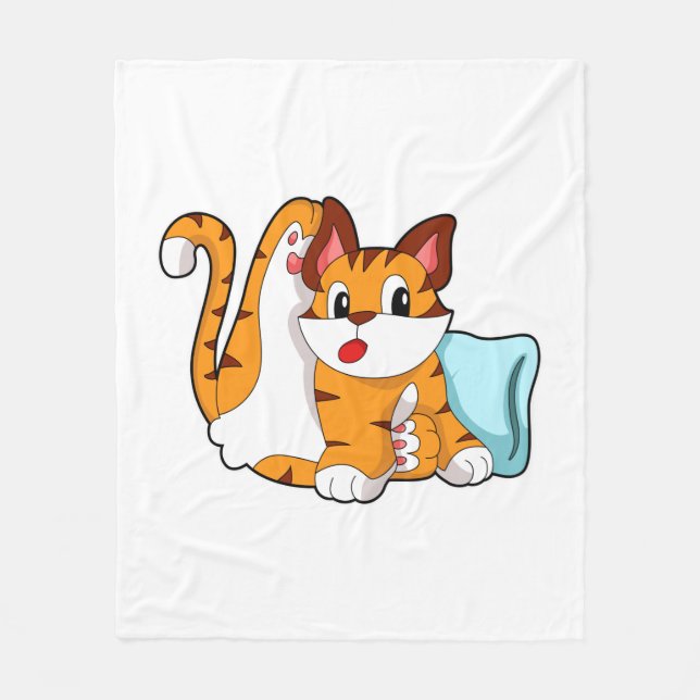 Cobertor De Velo Tiger cat with Pillow (Frente)