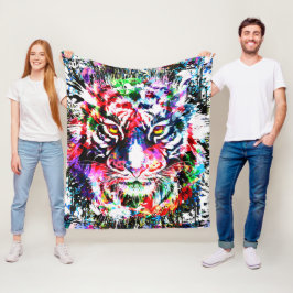 Cobertor De Velo Tiger Fleece Blanket | Colorido | Abstrato Art
