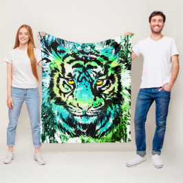Cobertor De Velo Tiger Fleece Blanket - Olhos de Tigre Coloridos