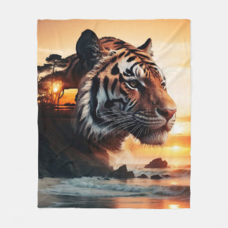Cobertor De Velo Tiger in the sunset / Tiger im Sonnenuntergang