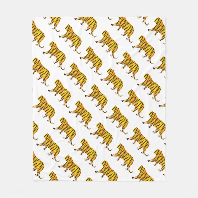 Cobertor De Velo Tiger preto e laranja (Frente)