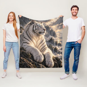 Cobertor De Velo Tigre Branco nas Montanhas Nevadas – Vida Selvagem