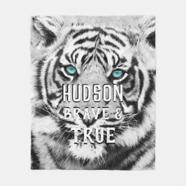 Cobertor De Velo Tigre Branco Personalizado Bengala Tiger