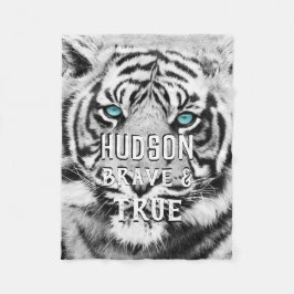 Cobertor De Velo Tigre Branco Personalizado Bengala Tiger