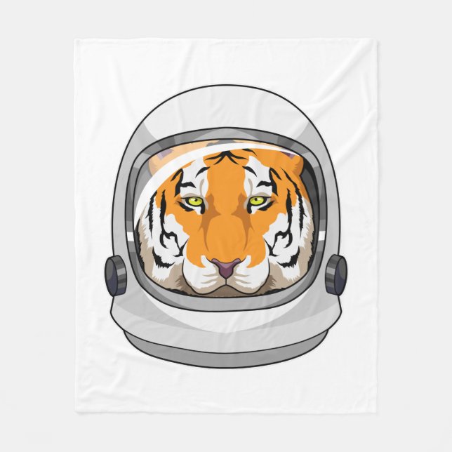 Cobertor De Velo Tigre como astronauta com capacete (Frente)